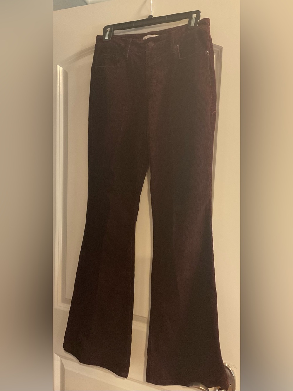 Good American Corduroy Flare Pants in Deep Burgundy